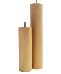 Runda sängben i oljad bok i två olika storlekar