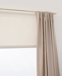 Screen roller blind beige Lina curtain brass