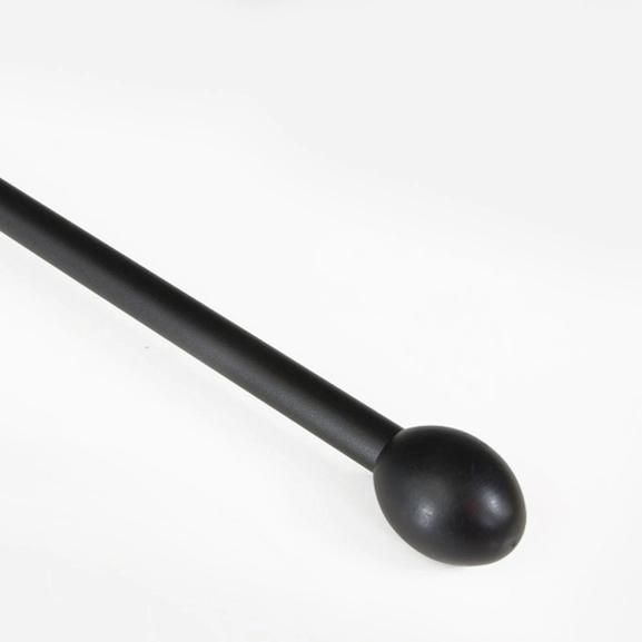 Svart gardinstång med oval knopp