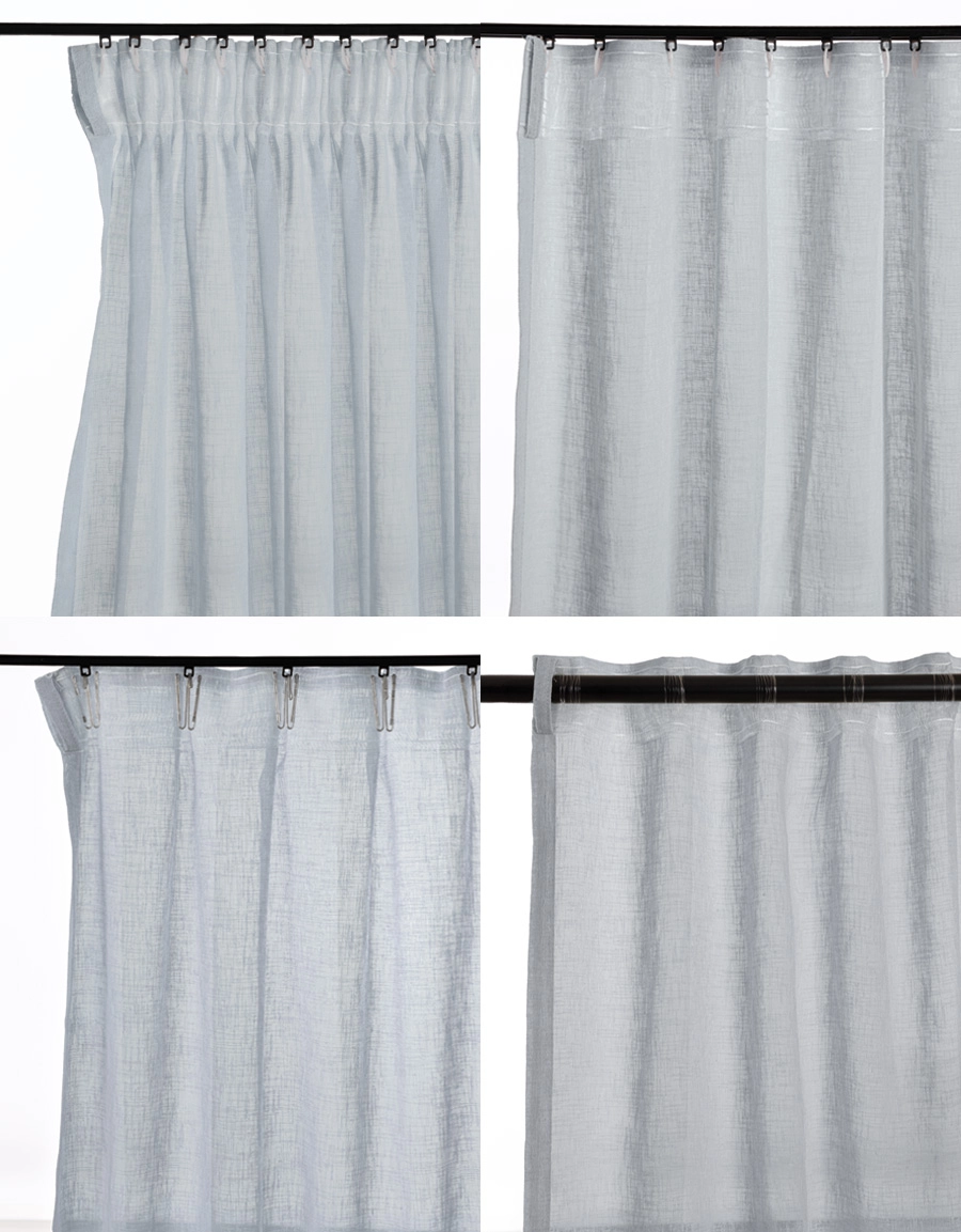 Olika upphängningssätt för gardin Malva