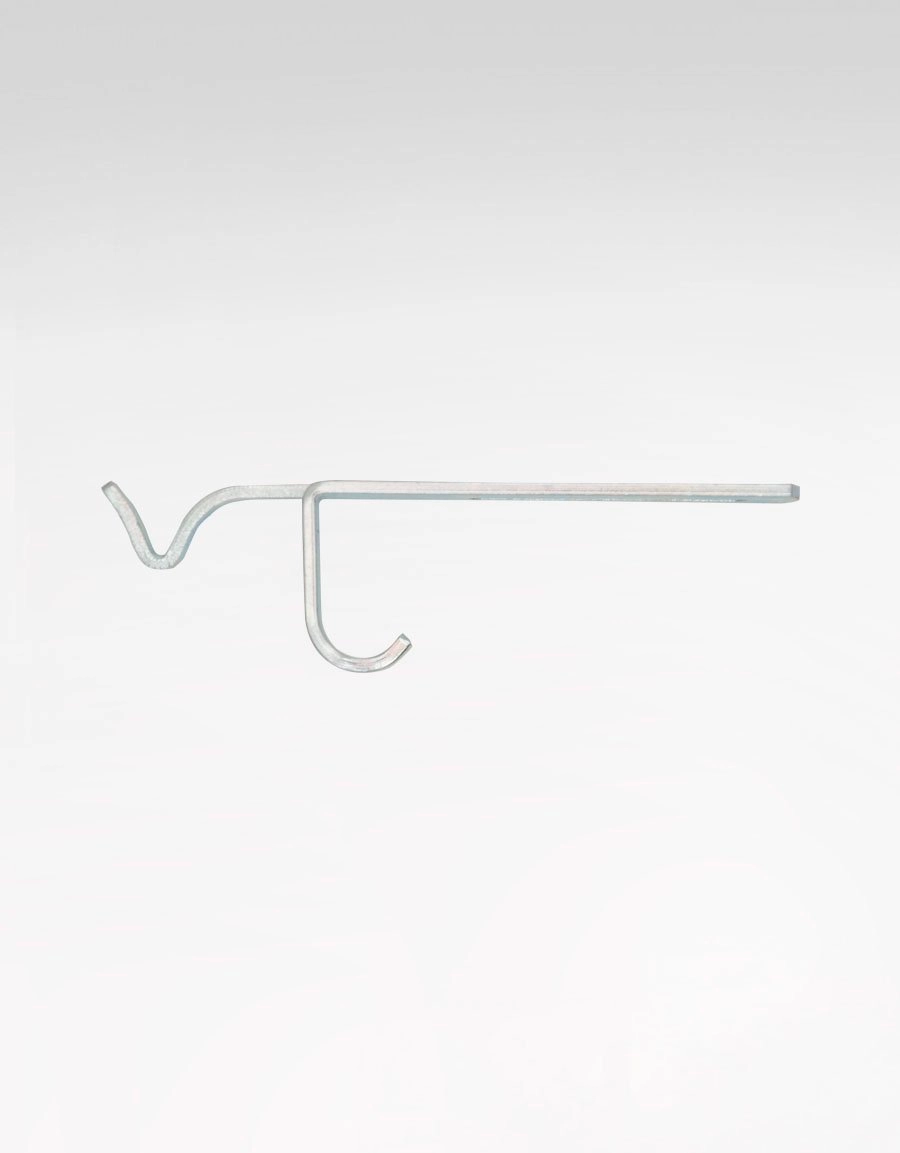 Metal support hook, including screws