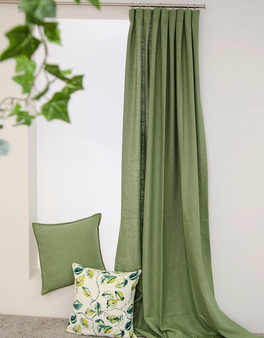 lina curtain green grönska pillowcase