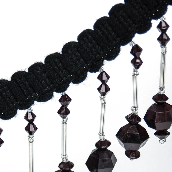 Charleston string of beads, black, 2.25 m
