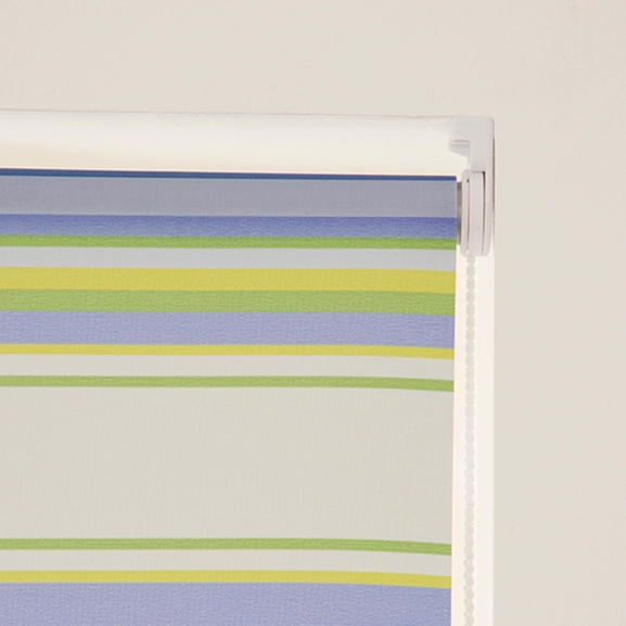 Rullgardin Stripe, blå/grön, måttillverkad