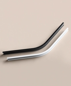 Svart och vit hörnböj 135 grader till gardinskena Alex