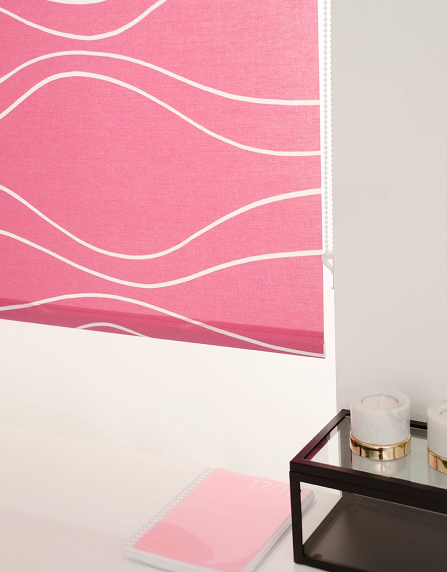 Rullgardin rosa, måttillverkad, Hasta