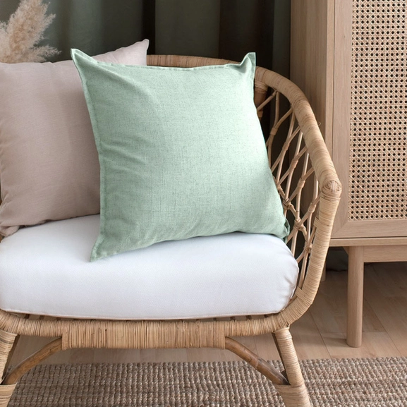 Turkost kuddfodral i linneblandning