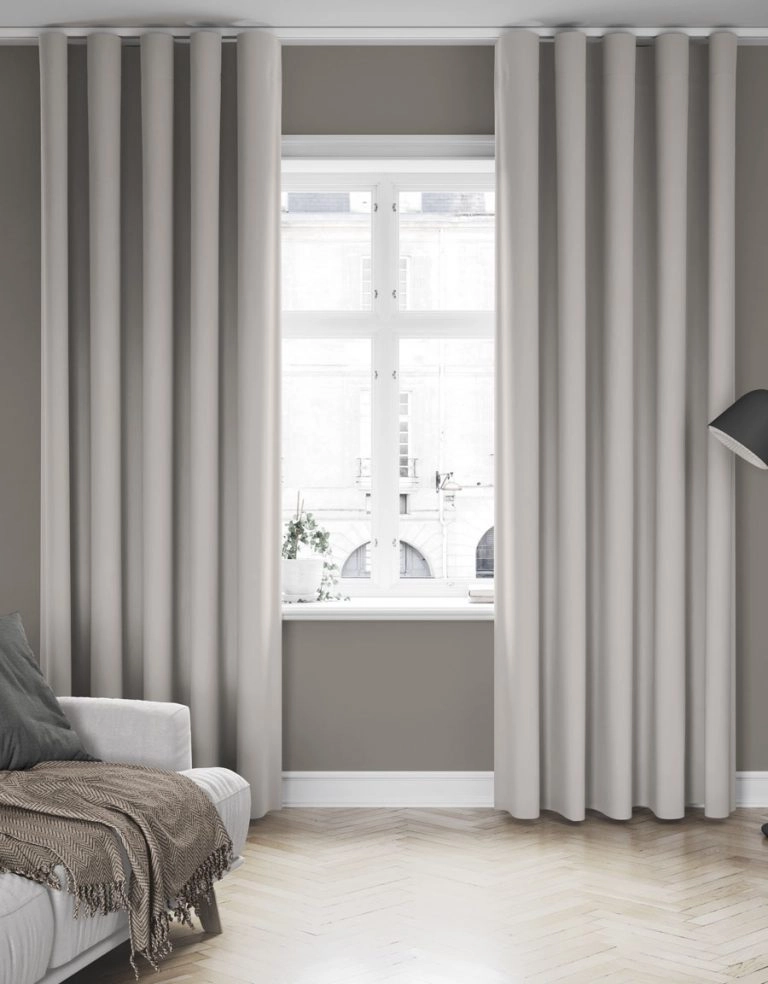 Flame retardant curtain HAWICK, beige, made-to-measure