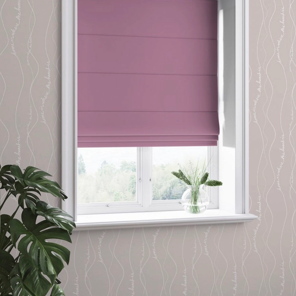 Hissgardin med lina, väv Dokie lila, måttillverkad