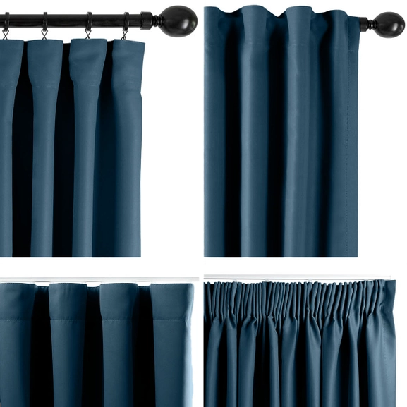 Upphängningssätt för gardin Dokie blå