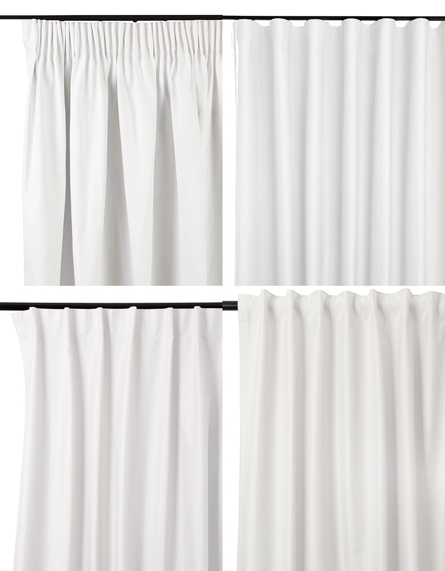 Upphängningssätt för gardin Nova, vit