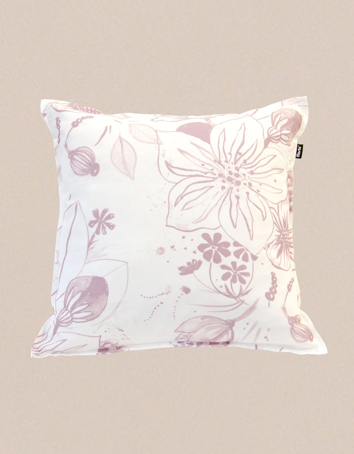 Kuddfodral med rosa blommor