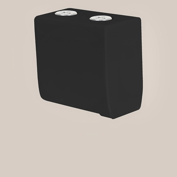 End fitting for Cabin rail in black.