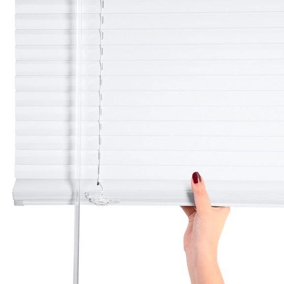 Venetian blind, Cordless, white and silver