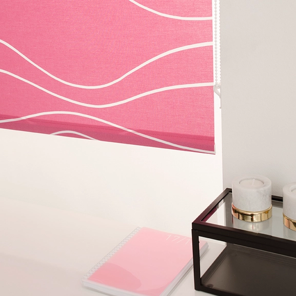 Rullgardin rosa, måttillverkad, Hasta