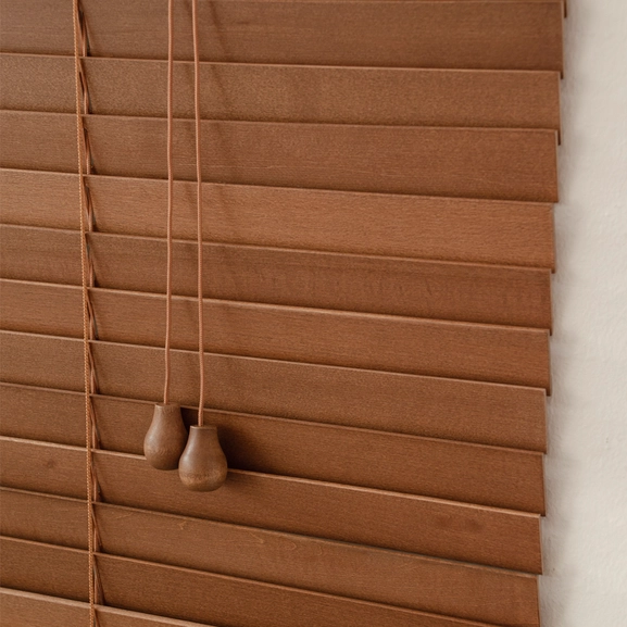 Wooden Venetian blind, slat width 27 mm, cherry, 130 cm height