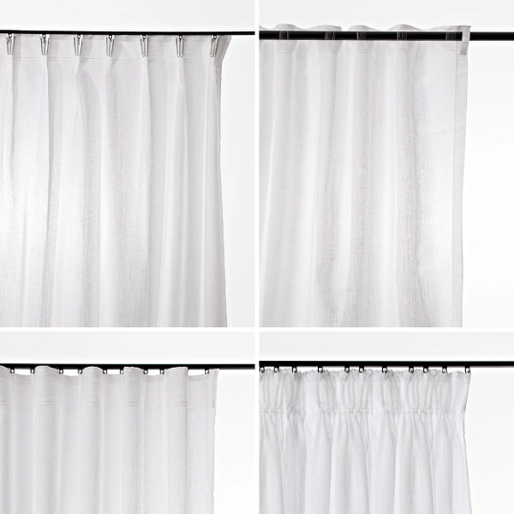 4 upphängningsätt för gardin Skimra, vit
