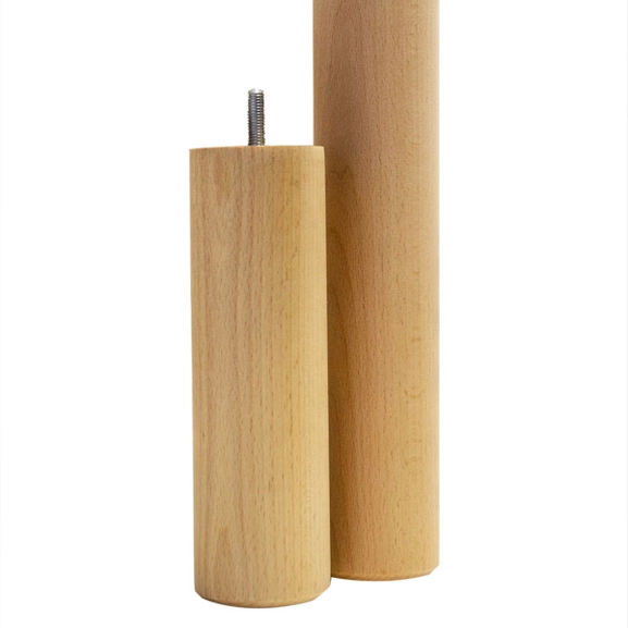 Runda sängben i oljad bok i två olika storlekar