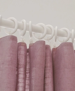 Gardinringar med nypa, Vit, trä Hasta