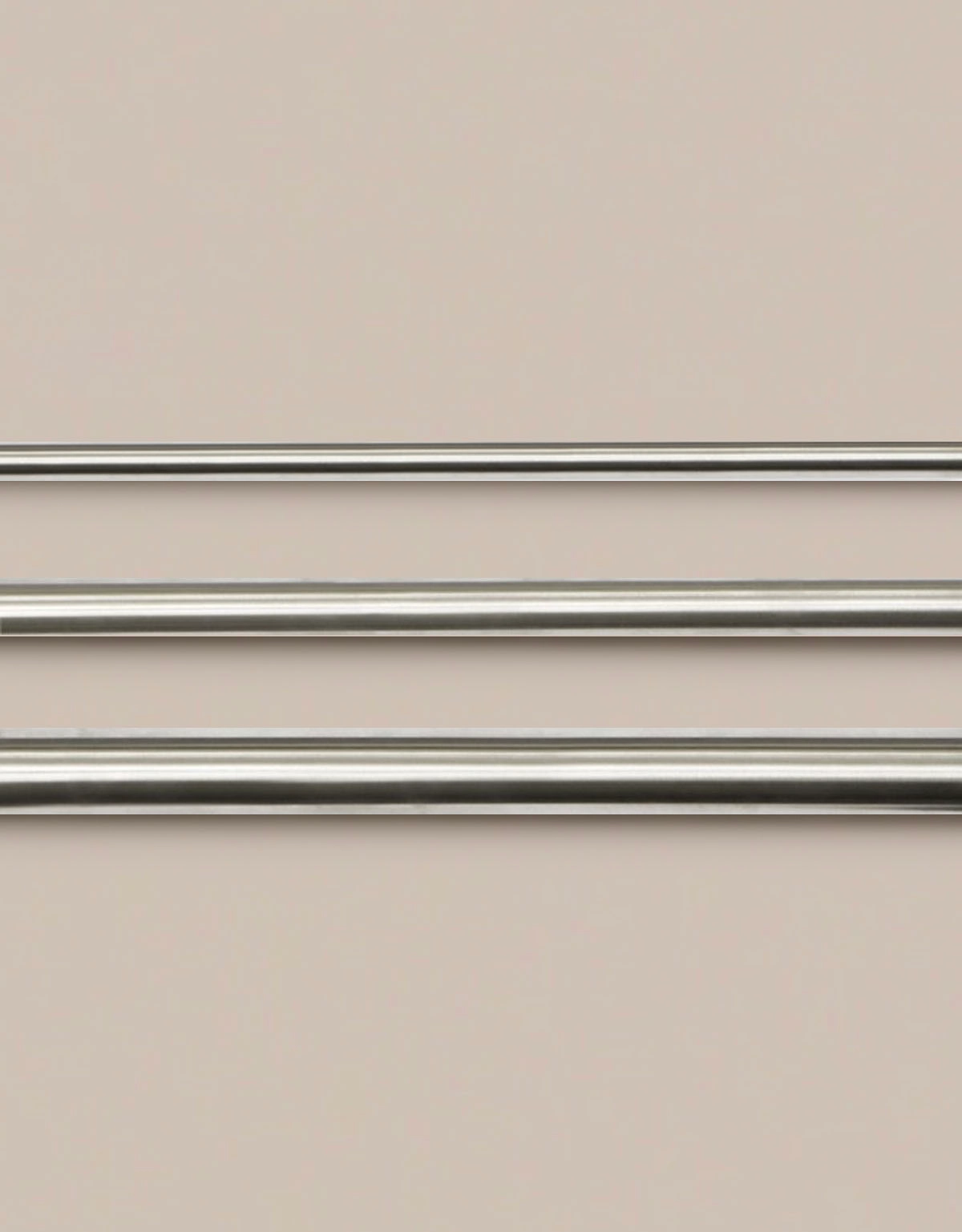 Gardinstänger i rostfritt stål i olika diameterar