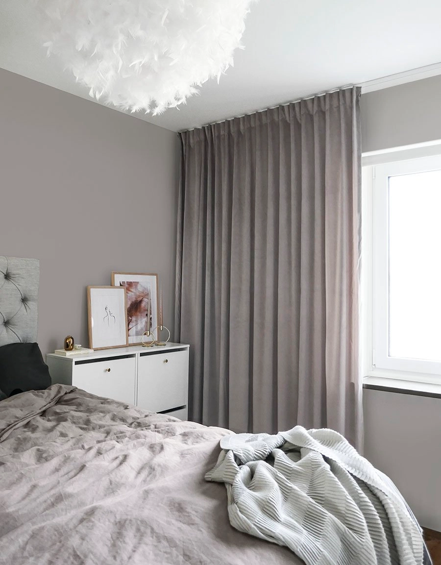 Velvet curtain, LJUVA, made-to-measure, warm grey
