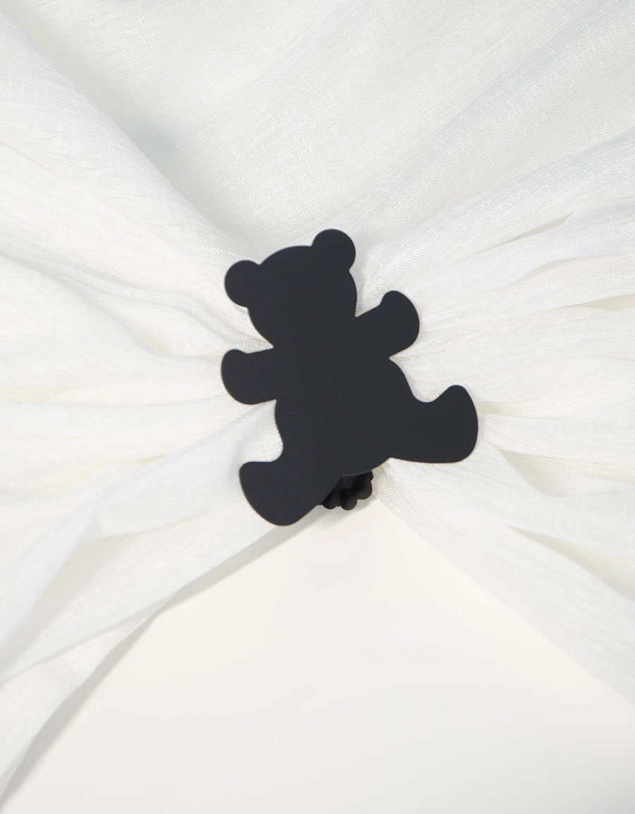 Napkin ring and decorative clamp Nalle black