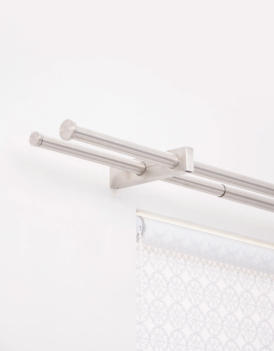 Architect double curtain rod stainless steel