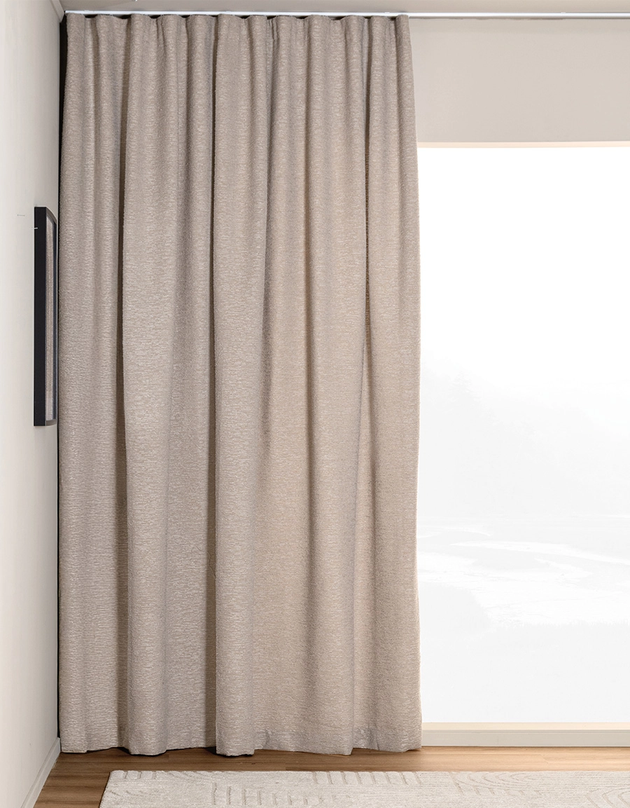 Bouclegardin i taupe