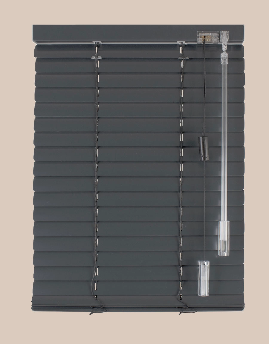 Frihängande svart persienn