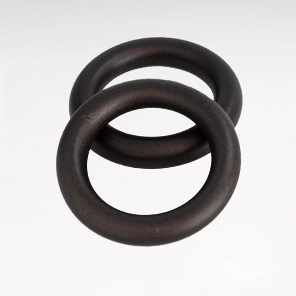 Wooden curtain ring, earthy brown, 10 pcs