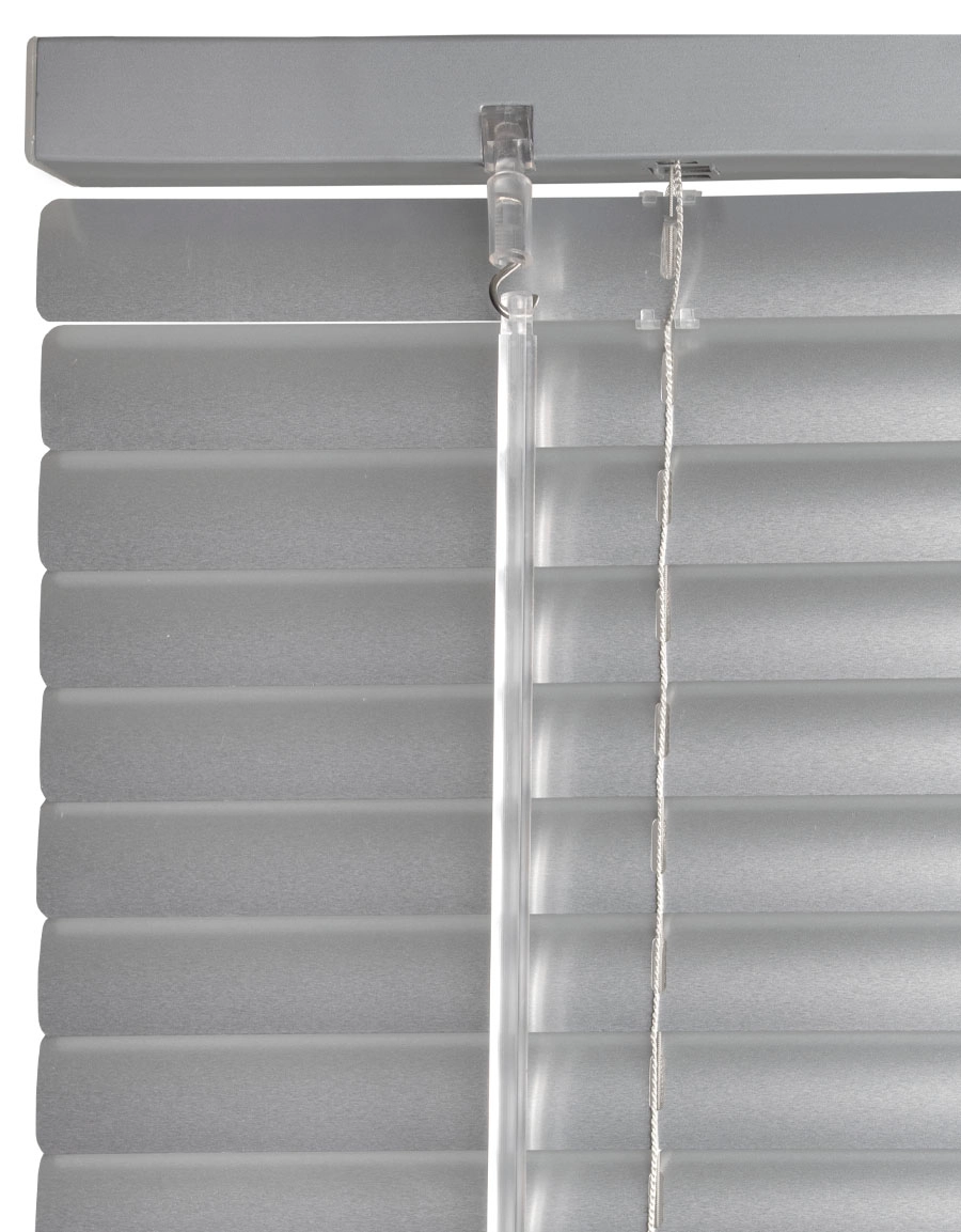 Venetian blind, Cordless, white and silver