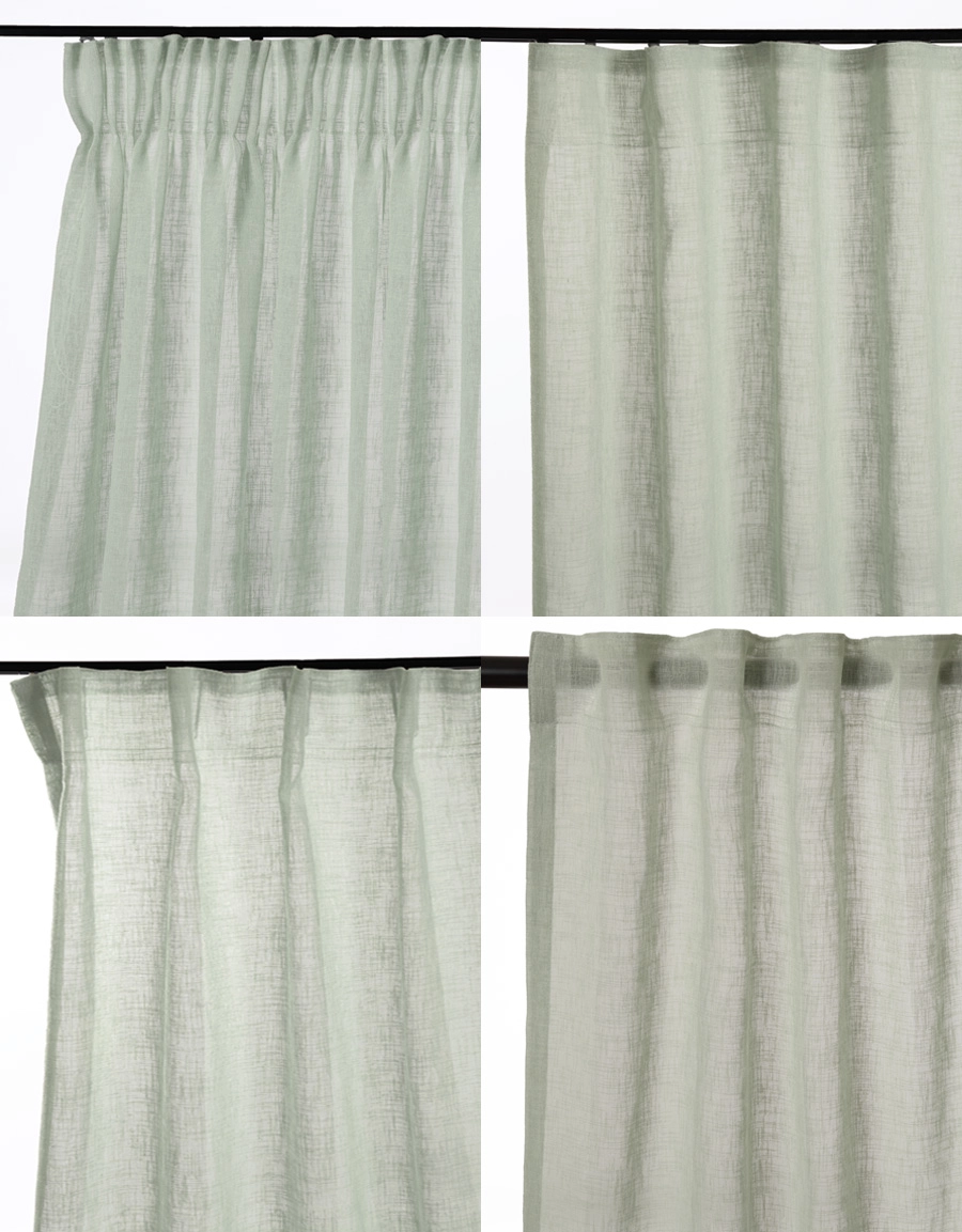 Olika upphängningssätt för gardin Malva