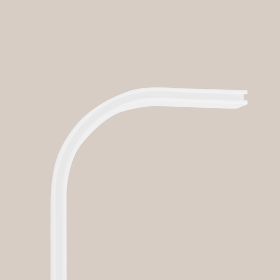 White corner bend cabin rail, 90 degrees.