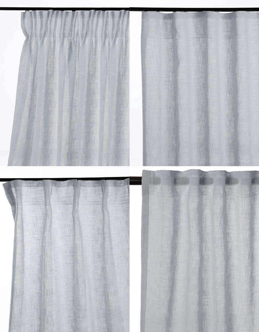 Olika upphängningssätt för gardin Malva