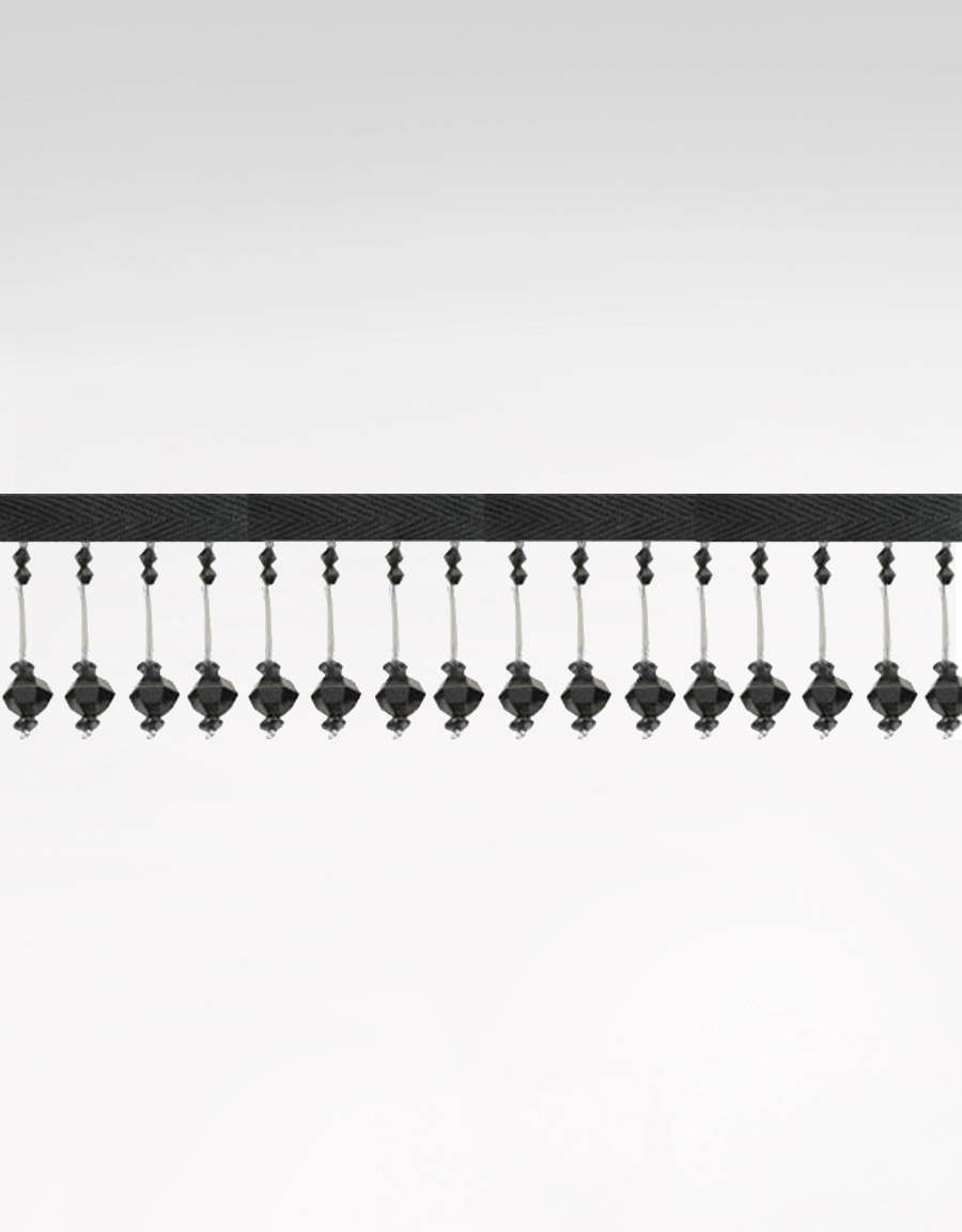 Pärlband Charleston, svart, 2.25 m