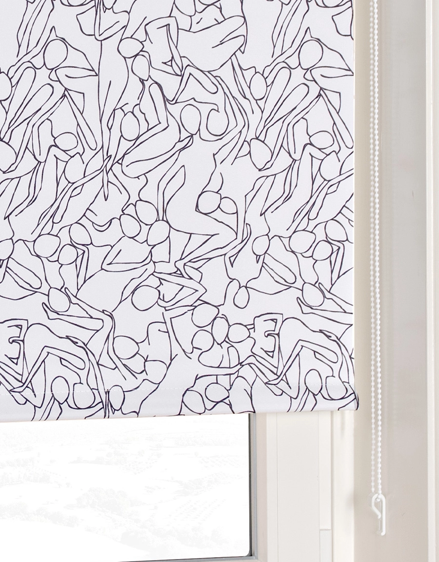 Mörkläggande rullgardin med mönster av kvinnor