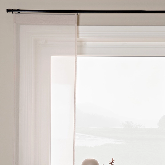 Beige transparent panelgardin