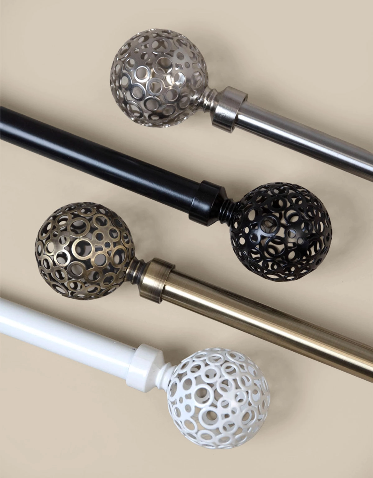 Rund ändknopp i flera färger