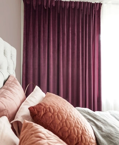 Velvet curtain purple