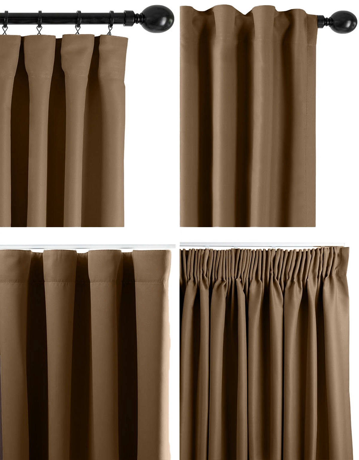 Upphängningssätt för gardin Dokie brun