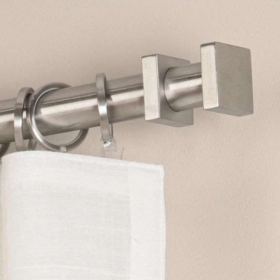 Ändknopp Square i rostfritt stål