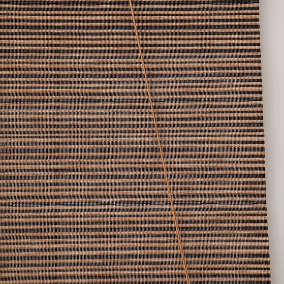 Pull-up/roll-up curtain, two-in-one, brown, striped