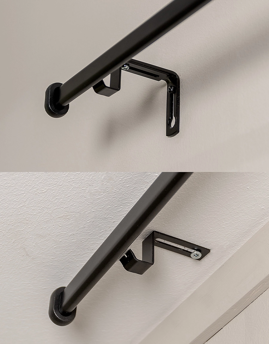 Montering på vägg och i tak, gardinstång Modena