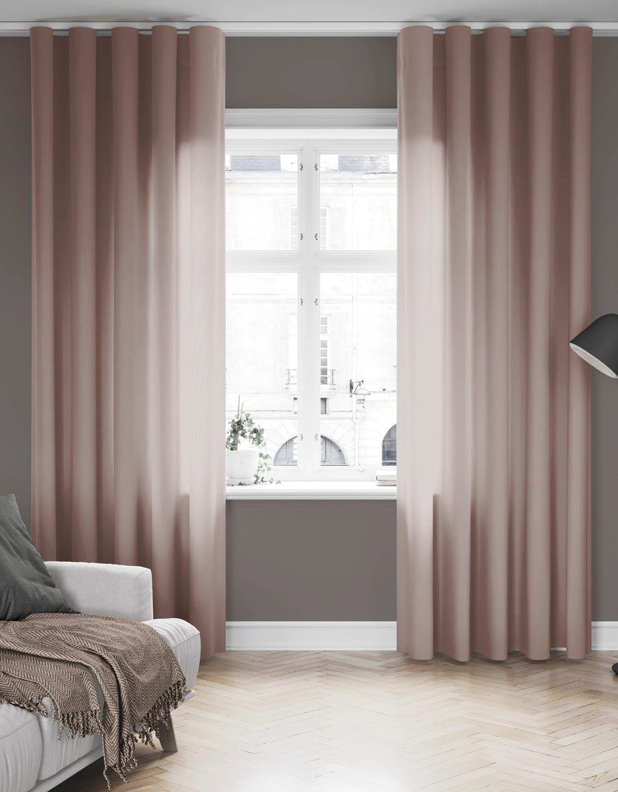 Made-to-measure curtain COOLA, shading curtain (80% blackout), brown/pink