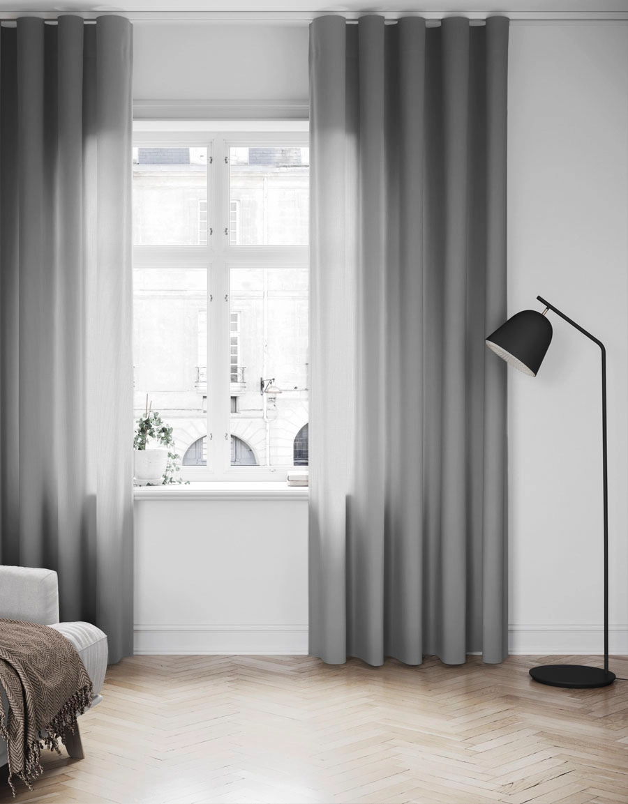 Måttillverkad hotellgardin Coola, skuggningsgardin (80% mörkläggande), grå