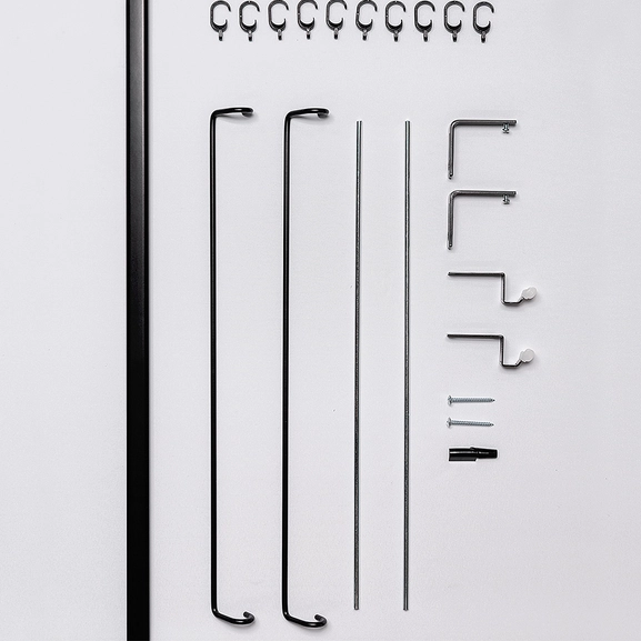 Gardinstång Modena, allt som ingår i förpackningen