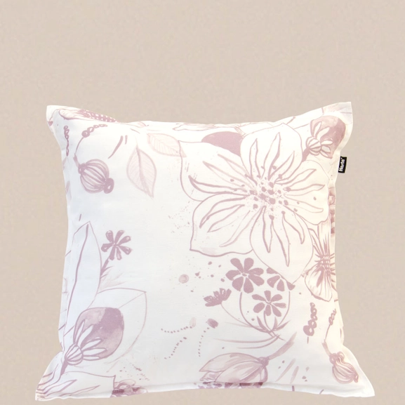 Kuddfodral med rosa blommor