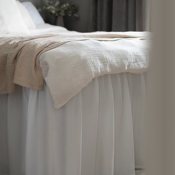 White bed skirt