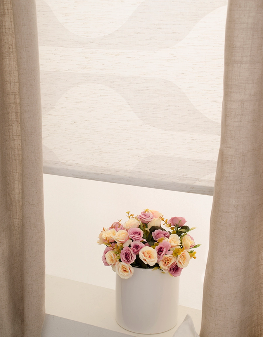 Rullgardin vit, måttillverkad, Hasta