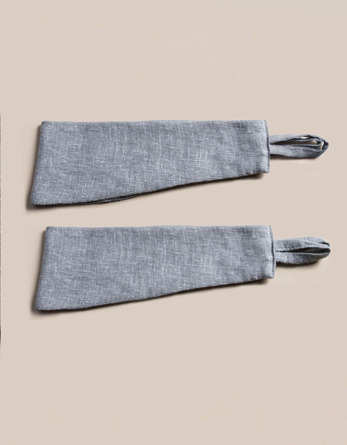 Blått gardinomtag i tyg